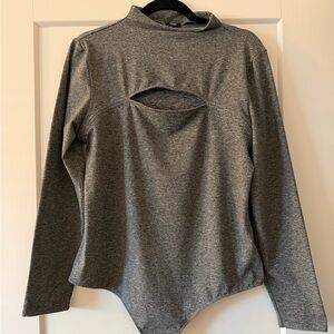 Express Charcoal Long Sleeve Bodysuit